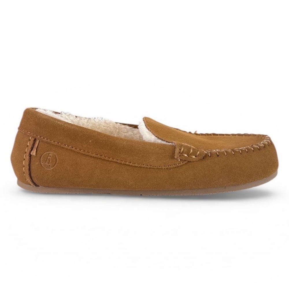 Lands End Womens Suede Moccasin Slippers Size 6